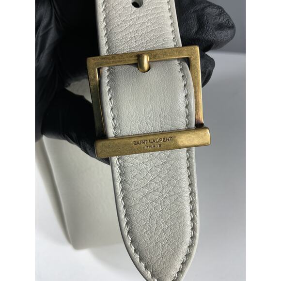 Saint Laurent 'Supple' Crema Leather Hobo Bag - Picture 6 of 11